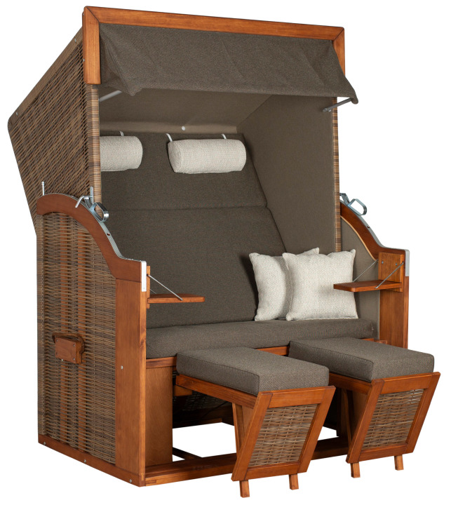 Strandkorb Tinnum Pinie PE griseum Dessin 574